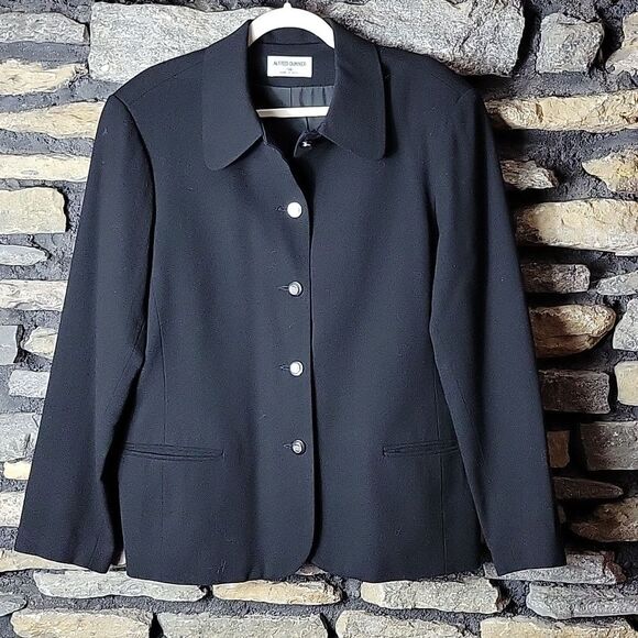 Women's Alred Dunner blazer jacket black sz 14 made in USA - Picture 1 of 7